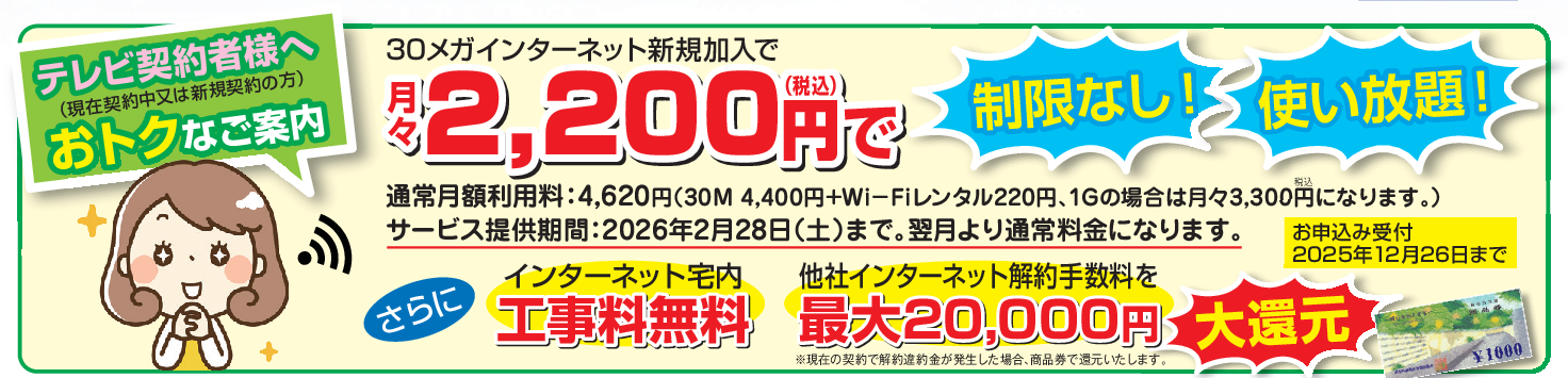 テレビ契約者 ネットがお得